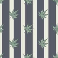 hojas de arce canadiense grabado de patrones sin fisuras. cannabis de hoja botánica de fondo vintage en estilo dibujado a mano. vector