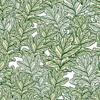 hojas de roble grabado de patrones sin fisuras. fondo retro botánico con follaje forestal en estilo dibujado a mano. vector