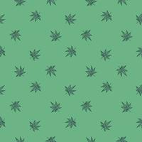 Leaves maple canadian engraved seamless pattern. Vintage background botanical leaf cannabis in hand drawn style. vector