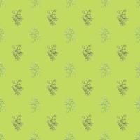 Seamless pattern engraved tree branches. Vintage background summer twigs in hand drawn style. vector