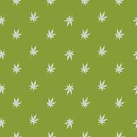 hojas de cannabis grabadas de patrones sin fisuras. fondo retro botánico con hoja de marihuana en estilo dibujado a mano. vector