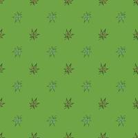 Leaves cannabis engraved seamless pattern. Retro background botanical with leaf marijuana in hand drawn style. vector