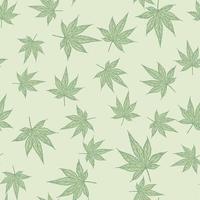 hojas de arce canadiense grabado de patrones sin fisuras. cannabis de hoja botánica de fondo vintage en estilo dibujado a mano.