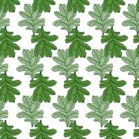 Leaves oak engraved seamless pattern. Retro background botanical with forest foliage in hand drawn style. vector