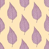Seamless pattern engraved tree leaves. Vintage background botanical with foliage in hand drawn style. vector
