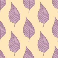 Seamless pattern engraved tree leaves. Vintage background botanical with foliage in hand drawn style. vector