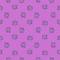 Leaves maple engraved seamless pattern. Vintage background botanical with canadian foliage in hand drawn style. vector