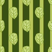 Seamless pattern engraved tree leaves. Vintage background botanical with foliage in hand drawn style. vector
