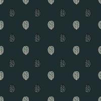 Seamless pattern engraved tree leaves. Vintage background botanical with foliage in hand drawn style. vector