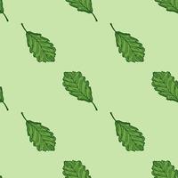 Leaves oak engraved seamless pattern. Vintage background botanical with forest foliage in hand drawn style. vector