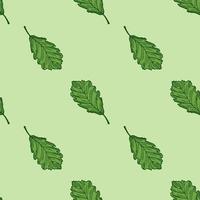 Leaves oak engraved seamless pattern. Vintage background botanical with forest foliage in hand drawn style. vector