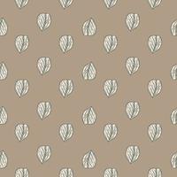 Seamless pattern engraved tree leaves. Vintage background botanical with foliage in hand drawn style. vector