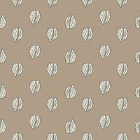 Seamless pattern engraved tree leaves. Vintage background botanical with foliage in hand drawn style. vector