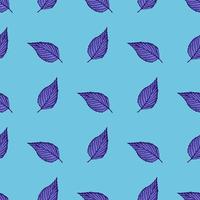Seamless pattern engraved tree leaves. Vintage background botanical with foliage in hand drawn style. vector