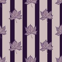 Leaves maple engraved seamless pattern. Vintage background botanical with canadian foliage in hand drawn style. vector