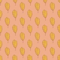 Leaves oak engraved seamless pattern. Vintage background botanical with forest foliage in hand drawn style. vector