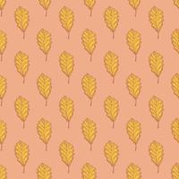 Leaves oak engraved seamless pattern. Vintage background botanical with forest foliage in hand drawn style. vector