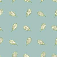 Leaves oak engraved seamless pattern. Vintage background botanical with forest foliage in hand drawn style. vector