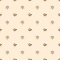 Leaves maple canadian engraved seamless pattern. Vintage background botanical with foliage in hand drawn style. vector