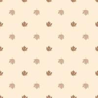 Leaves maple canadian engraved seamless pattern. Vintage background botanical with foliage in hand drawn style. vector