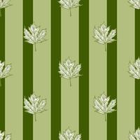 Leaves maple canadian engraved seamless pattern. Vintage background botanical with foliage in hand drawn style. vector