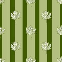 Leaves maple canadian engraved seamless pattern. Vintage background botanical with foliage in hand drawn style. vector