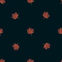 Leaves maple canadian engraved seamless pattern. Vintage background botanical with foliage in hand drawn style. vector