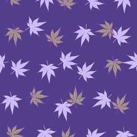 Leaves maple canadian engraved seamless pattern. Vintage background botanical leaf cannabis in hand drawn style. vector