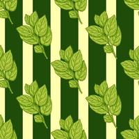 Seamless pattern engraved tree branches. Vintage background summer twigs in hand drawn style. vector