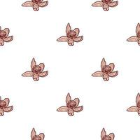 Seamless pattern engraved flower. Vintage background floral in hand drawn style. Spring flowers sketch. vector