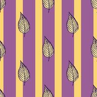 Seamless pattern engraved tree leaves. Vintage background botanical with foliage in hand drawn style. vector