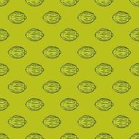 Seamless pattern engraved lemons. Vintage background citrus fruit in hand drawn style. Whole lemon or lime sketch. vector