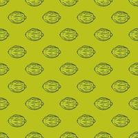 Seamless pattern engraved lemons. Vintage background citrus fruit in hand drawn style. Whole lemon or lime sketch. vector