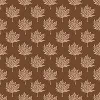 Leaves maple canadian engraved seamless pattern. Vintage background botanical with foliage in hand drawn style. vector