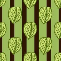 Seamless pattern engraved tree leaves. Vintage background botanical with foliage in hand drawn style. vector