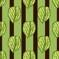 Seamless pattern engraved tree leaves. Vintage background botanical with foliage in hand drawn style. vector