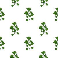 Seamless pattern engraved tree branches. Vintage background summer twigs in hand drawn style. vector
