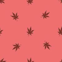 hojas de cannabis grabadas de patrones sin fisuras. fondo retro botánico con hoja de marihuana en estilo dibujado a mano. vector