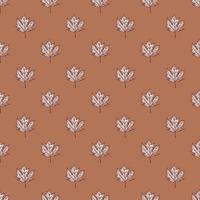 Leaves maple canadian engraved seamless pattern. Vintage background botanical with foliage in hand drawn style. vector