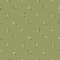 Leaves maple canadian engraved seamless pattern. Vintage background botanical with foliage in hand drawn style. vector