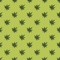 Leaves maple canadian engraved seamless pattern. Vintage background botanical leaf cannabis in hand drawn style. vector