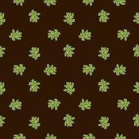 Leaves oak engraved seamless pattern. Retro background botanical with forest foliage in hand drawn style. vector