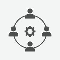 Business people, teamwork vector icon. Isolated management developing icon vector design.