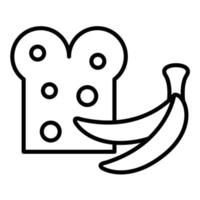 icono de línea de pan de plátano vector