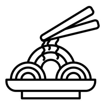 icono de la línea pad thai vector
