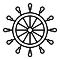 Nautical Wheel Line Icon vector