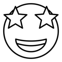 Star Struck Line Icon vector