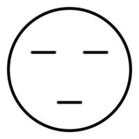 Expressionless Face Line Icon vector