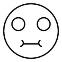 Nauseated Face Line Icon vector