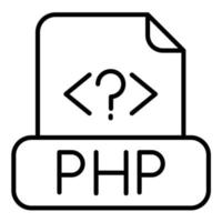 icono de línea de archivo php vector